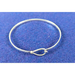 Bracelet Lasso Hook Bangle Sterling Signed 925 LA Stackable Modern Petite Pretty